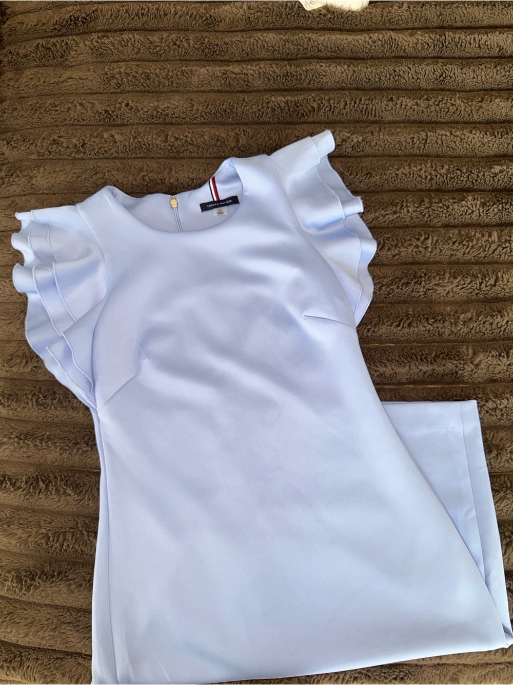 Tommy Hilfiger Pale Blue Flutter Sleeve Dress
